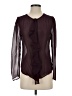 Moulinette Soeurs 100% Silk Burgundy Long Sleeve Silk Top Size 4 - photo 1