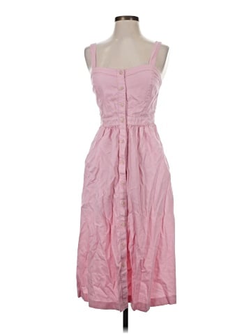 Madewell Pink Fleur Bow-Back Dress (view 1)