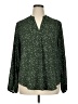 Lush 100% Polyester Polka Dots Green Long Sleeve Blouse Size XL - photo 1
