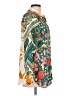 Rose + Olive 100% Polyester Floral Teal Long Sleeve Blouse Size L - photo 4