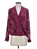 L'Agence Animal Print Burgundy Long Sleeve Blouse Size XS (0) - photo 1
