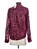 L'Agence Animal Print Burgundy Long Sleeve Blouse Size XS (0) - photo 2