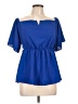 Scomchic 100% Polyester Blue Short Sleeve Blouse Size L - photo 1