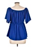 Scomchic 100% Polyester Blue Short Sleeve Blouse Size L - photo 2