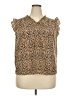On 34th 100% Recycled Polyester Animal Print Gold Sleeveless Blouse Size 2X - photo 1