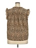On 34th 100% Recycled Polyester Animal Print Gold Sleeveless Blouse Size 2X - photo 2