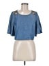 Bebe Blue Short Sleeve Blouse Size M - photo 1