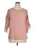 April 0100% Polyester Pink 3/4 Sleeve Blouse Size XL - photo 1