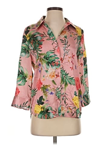 L'Agence 3/4 Sleeve Silk Top (view 1)
