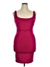 Bebe Solid Burgundy Cocktail Dress Size XL - photo 1