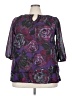 Just My Size 100% Polyester Purple 3/4 Sleeve Blouse Size 2X Plus - photo 1