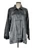 Style&Co Metallic Silver 3/4 Sleeve Button-Down Shirt Size Lg Petite - photo 1