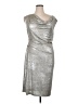 Connected Apparel Metallic Silver Cocktail Dress Size 16 - photo 1