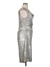 Connected Apparel Metallic Silver Cocktail Dress Size 16 - photo 4