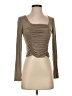 Final Touch Tan Long Sleeve Top Size S - photo 1