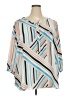 Not Your Daughter's Jeans 100% Polyester Stripes Teal 3/4 Sleeve Blouse Size 3X - photo 1