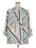 Not Your Daughter's Jeans 100% Polyester Stripes Teal 3/4 Sleeve Blouse Size 3X - photo 2
