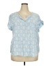 Kenar Blue Short Sleeve Blouse Size 2X - photo 1