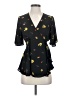 ASOS 100% Polyester Black Short Sleeve Blouse Size 4 - photo 1