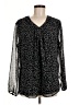 Coldwater Creek 100% Polyester Polka Dots Black Long Sleeve Blouse Size M - photo 1