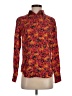 J.Crew Collection 100% Silk Floral Red Long Sleeve Silk Top Size 2 - photo 1