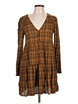 urban outfitters brown plaid dress Urban Outfitters | Dresses | Urban Outfitters Plaid Long Sleeve Babydoll Dress Size S