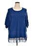 NY Collection 100% Acrylic Blue Poncho Size 1X - photo 1
