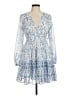 Japna 100% Polyester Paisley Blue Cocktail Dress Size M - photo 1