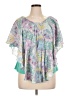 Zac & Rachel Teal Short Sleeve Blouse Size XL - photo 1