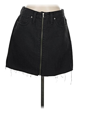 Madewell Rigid Denim A-Line Mini Skirt in Lunar Wash (view 1)