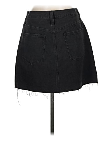 Madewell Rigid Denim A-Line Mini Skirt in Lunar Wash (view 2)