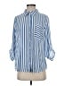 A. Byer 100% Polyester Stripes Blue 3/4 Sleeve Blouse Size S - photo 1