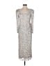 Mac Duggal 100% Polyester Paisley Silver Ivory Cocktail Dress Size 2 - photo 1