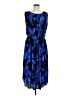 Ann Taylor Print Blue Cocktail Dress Size M - photo 1