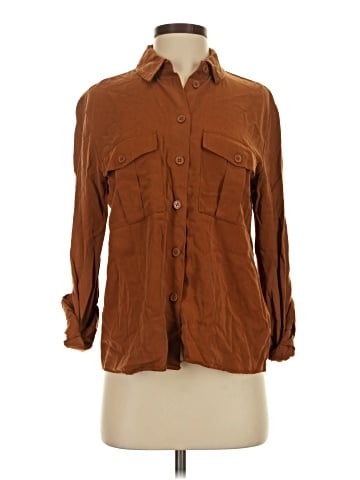 Topshop 3/4 Sleeve Button-Down Shirt (view 1)