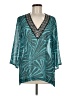 MICHAEL Michael Kors 100% Polyester Teal 3/4 Sleeve Blouse Size M (estimated) - photo 1