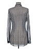 CAbi Houndstooth Blue Long Sleeve Blouse Size M - photo 2