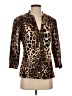 Carmen Carmen Marc Valvo Animal Print Brown Blazer Size S - photo 1