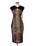 Hale Bob Animal Print Brown Cocktail Dress Size S - photo 1