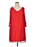 MSK 100% Polyester Solid Red Casual Dress Size 14 - photo 1