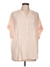 Point Sur 100% Viscose Pink Short Sleeve Blouse Size L - photo 1