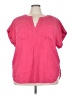 Talbots 100% Cotton Pink Short Sleeve Blouse Size 3X - photo 1