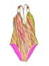 Becca Graphic Pink One Piece Swimsuit Size M - photo 1