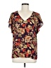 CAbi 100% Polyester Brown Short Sleeve Blouse Size M - photo 1