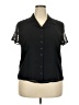 JM Collection 100% Polyester Black Short Sleeve Blouse Size 18 - photo 1