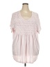 Roaman's Pink Short Sleeve Blouse Size 30 (3X) - photo 1