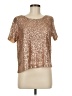 Unbranded 100% Polyester Gold Short Sleeve Top Size M - photo 1