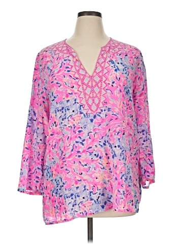 Lilly Pulitzer 3/4 Sleeve Silk Top (view 1)
