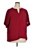 Emery Rose 100% Polyester Burgundy Short Sleeve Blouse Size XL - photo 1