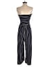 Hem & Thread Stripes Black Blue Jumpsuit Size M - photo 2